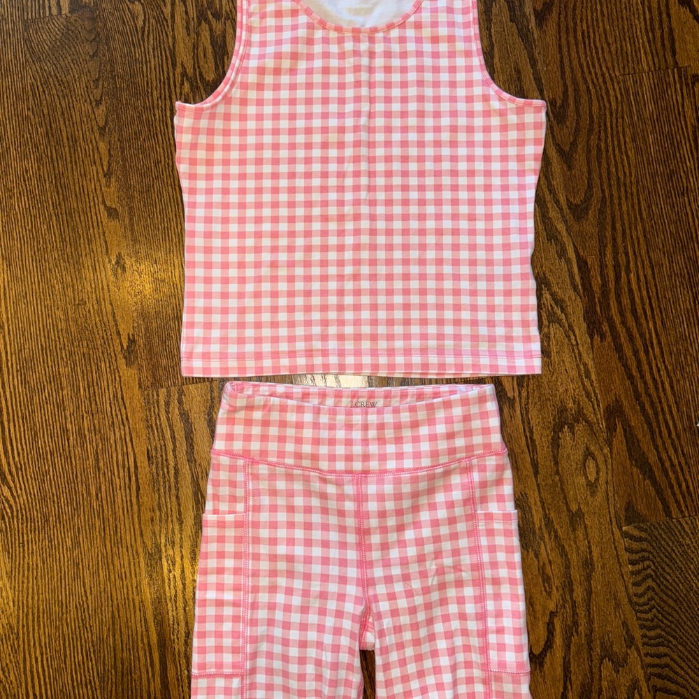 J. Crew Pink Gingham Women's Athletic Set